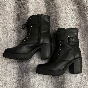 Heeled Combat Boots